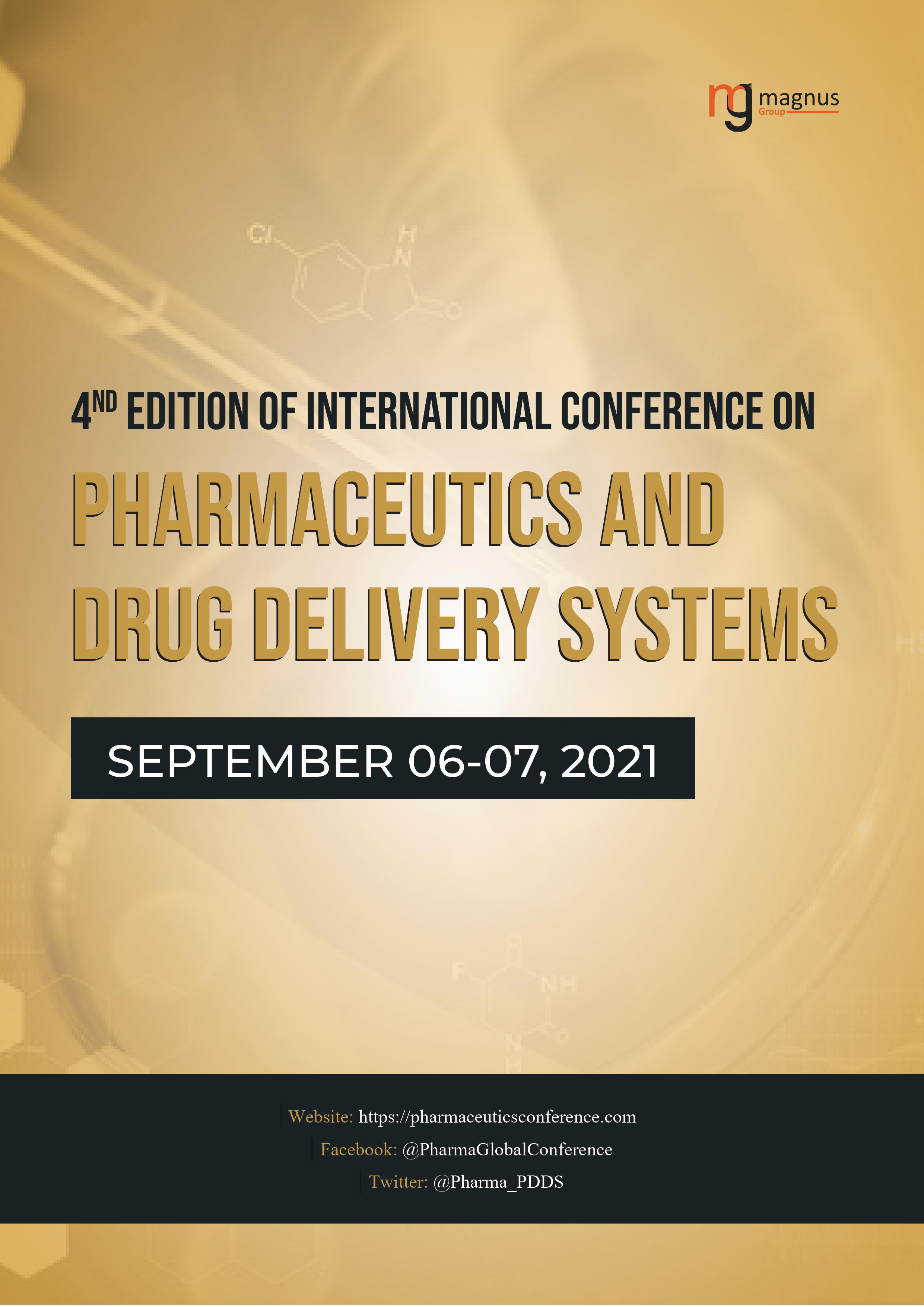 4th Edition of Global Conference on Pharmaceutics and Drug Delivery Systems Book